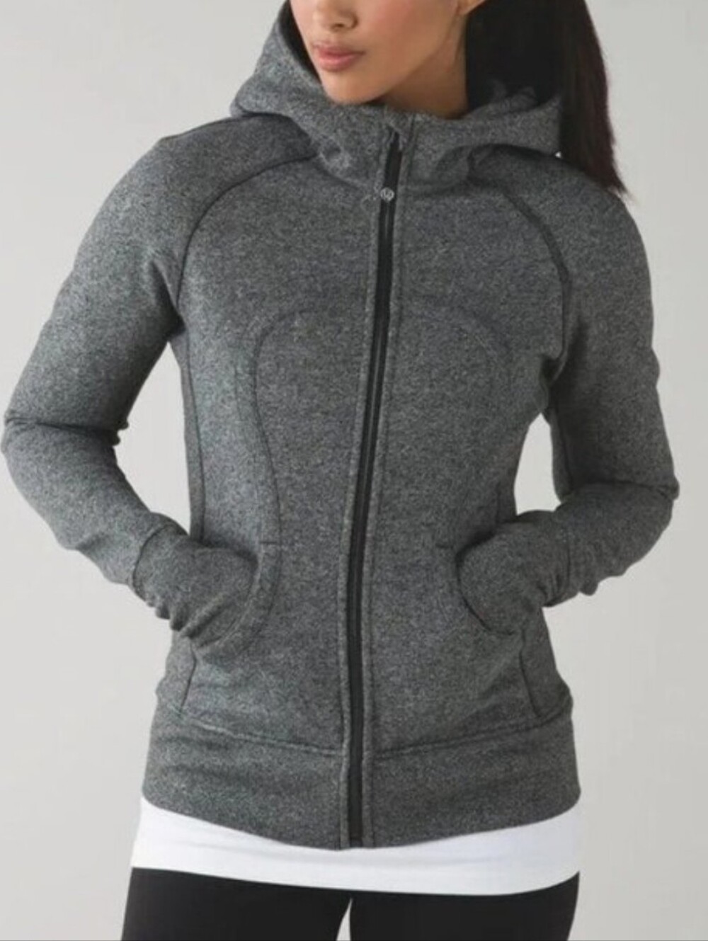 Lululemon Scuba Full-Zip Hoodie Heathered Gray Size 6